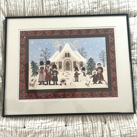 Donna Moses O‎ Christmas Tree Limited Edition Framed Print 110/980 1986 Cottage